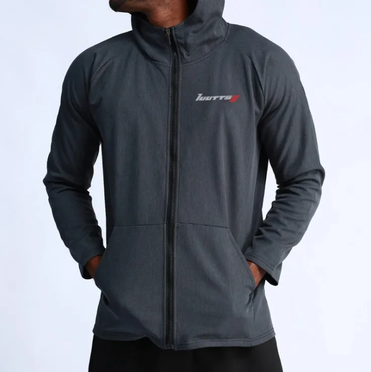 UABRAV Men's Running Shirt with Hooded Long-sleeved Sportwears Quick-dry Sport Training Tops 3colors1