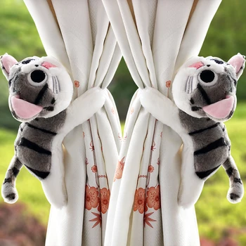 

2Pcs Hot Sale Curtain Buckle Cute Cartoon Cat Curtain Strap Creative Curtain Clip Children Room Curtain Accessories Home Decor