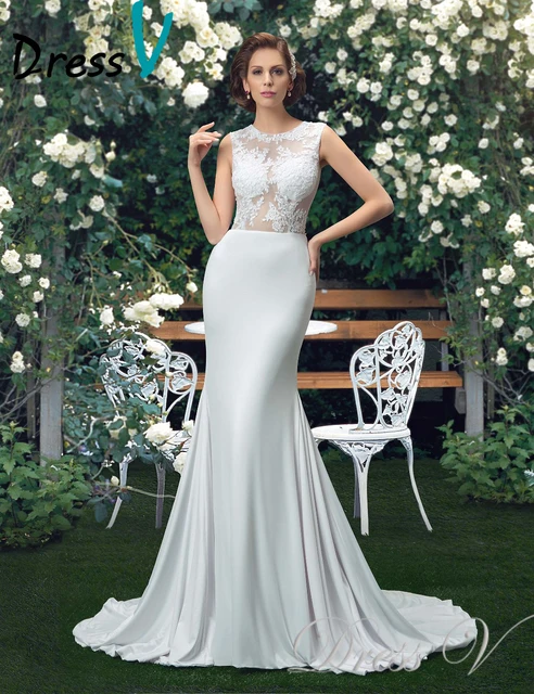 Charming Beach Garden Wedding Dresses 2017 Trumpet Y See Through Charming Beach Garden Wedding Dresses 2017 Trumpet Y See Through Lace Top Scoop Bridal Gowns