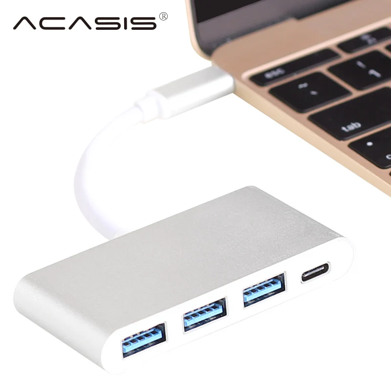 

Acasis USB 3.1 Type-C to 3 Ports High Speed Type C To USB 3.0 HUB Charging Port Adapter USB C HUB for MacBook PC