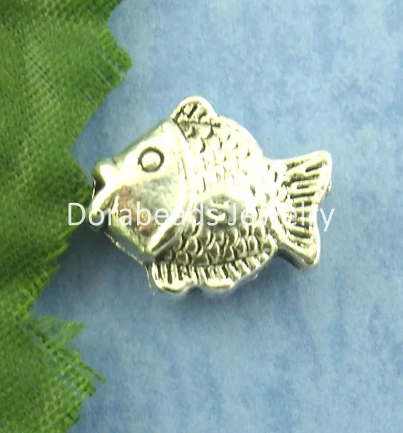 DoreenBeads hot- 10 Silver Tone Fish Spacer Beads 12x15mm (B00034) | Украшения и аксессуары