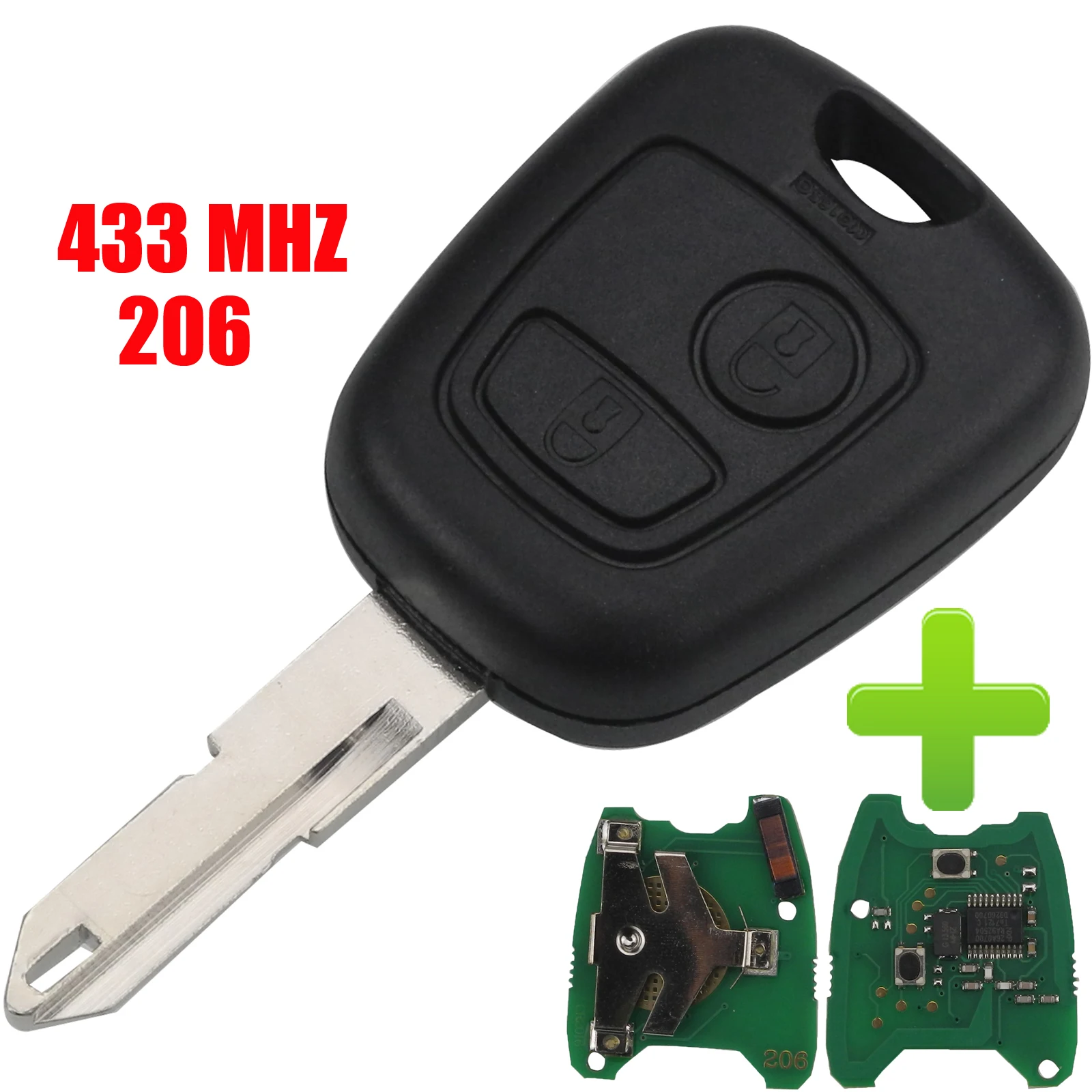 

With 433MHZ With PCF7961 Transponder Chip 2 Buttons NE73 Blade Remote Key Fob Controller Car Key for PEUGEOT 206 Styling