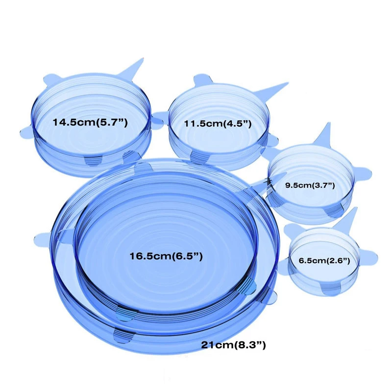 Silicone Stretch Food Lids Universal Silicone Cover Fresh Keeping Caps For Food Pot Dish Kitchen Accessories BPA Free