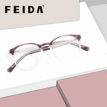 FEIDA Брендовые очки для женщин фирменная дизайнерская мужская оправа кошачий глаз очки из ацетата ретро очки винтажные очки franme BC3900