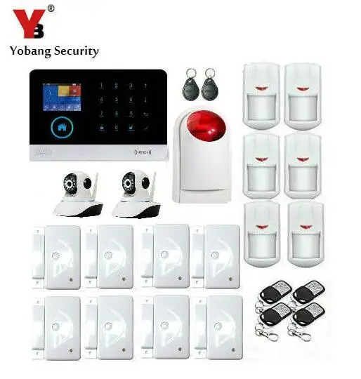 

YoBang Security WIFI 3G GPRS Home Burglar Alarm System Android IOS APP Controls RFID Card Wireless IP Camera Smoke Fire Detector