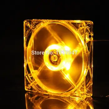 

5 Pieces LOT Gdstime Yellow LED PC Computer Case DC 12V 4pin Brushless Heatsink Fan 80mm 80x80x25mm 8025S