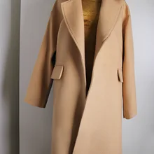 Новейший британский дизайнер подиума зимнее женское простое шерстяное длинное пальто большого размера теплая верхняя одежда manteau femme abrigos mujer