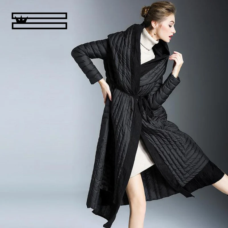 

Down Parka 2018 New Brand Winter Down Jacket Women Long White Duck Outwear Ultralight Hooded Thin Hat Coat