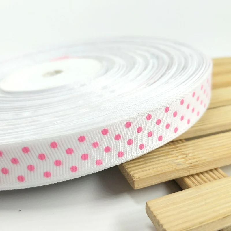 HL 5/8"(15MM) 10 Meters/lot Printed Dots Grosgrain Ribbons Gift Box Wrapping Belt Wedding Party Decorative Crafts