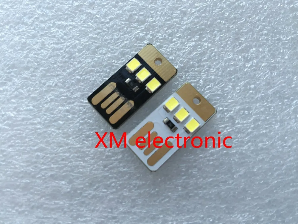 

Black LED Lamp Bulb Keychain Pocket Card Mini LED Night Light Portable USB Power