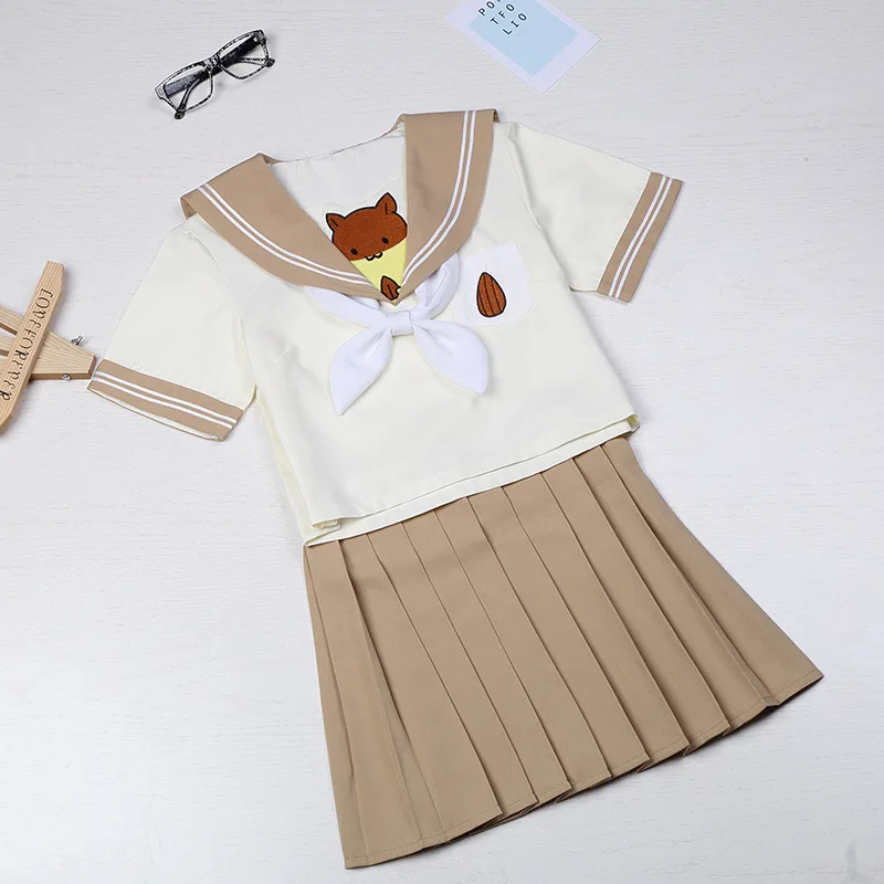 Студенческая форма стиль Японский два матроска костюм женский колледж Класс JK Униформа плиссированная юбка студенческий комплект