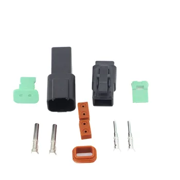 

Black 2 Pin DT04-2P/DT06-2S Connectors Male Female Automobile waterproof wire electrical connector plug DJ3021Y-1.6