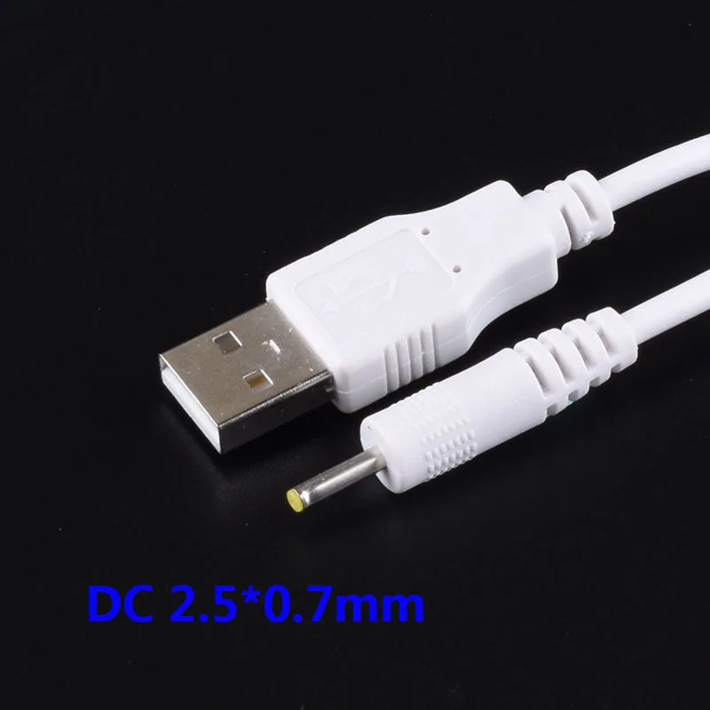 

DC Power Adapter Plug USB Convert To 2.5*0.7mm/DC 2.5*0.7 White Jack With Cord Connector Cable