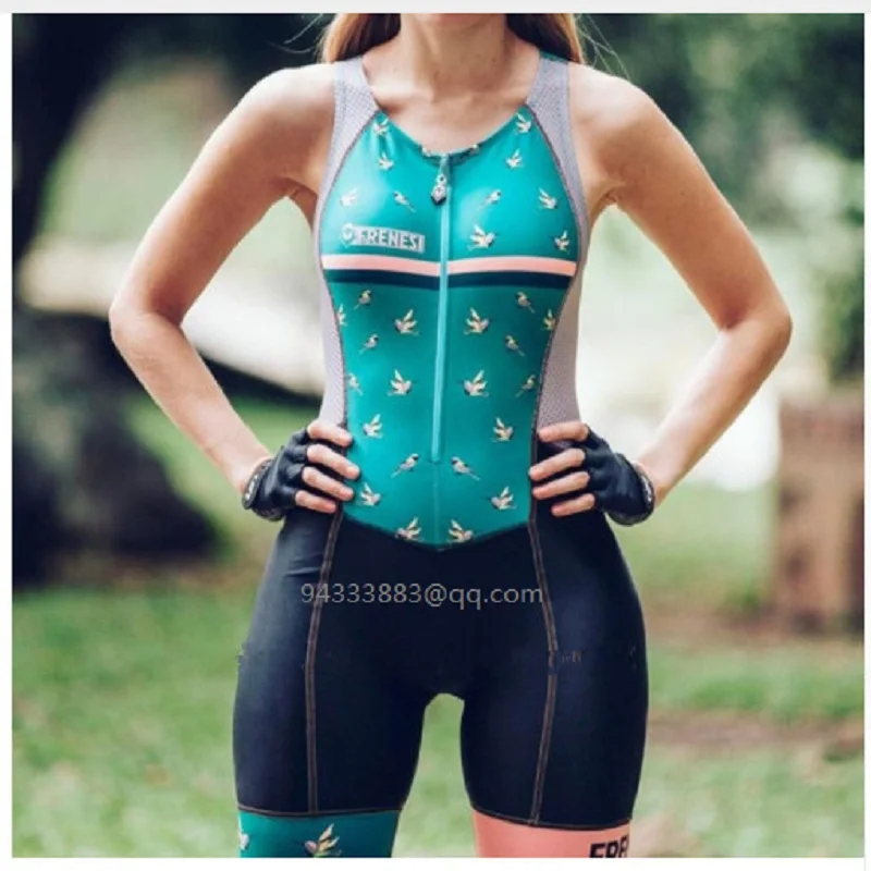 

2019 women strapless sportswear swimwear FRENESI cycling skinsuit sleeveless sexy bike jumpsuit suit ropa ciclismo mujer maillot
