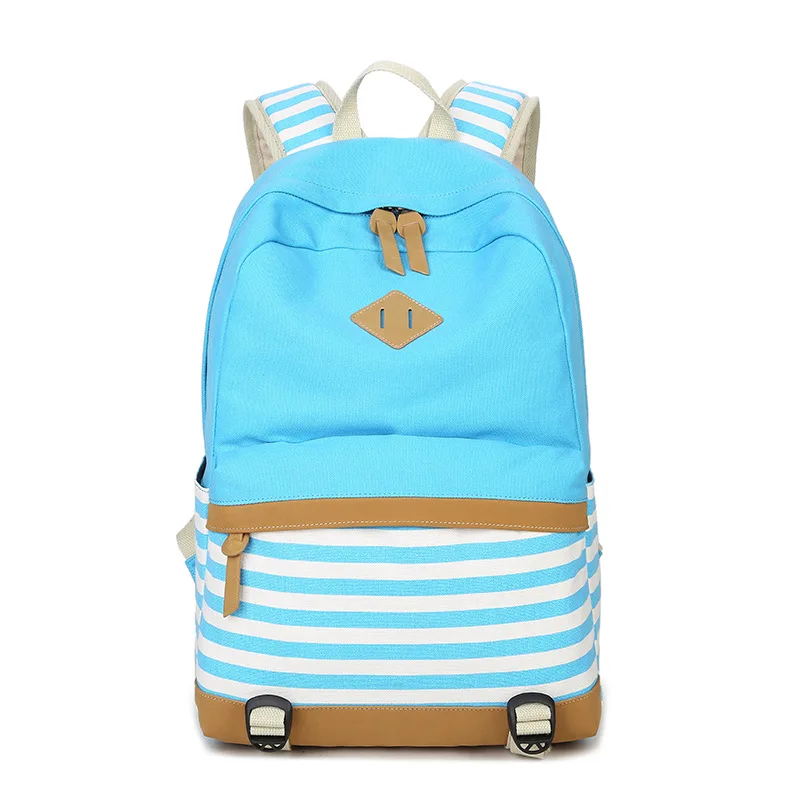 

Canvas Backpack Female Fashion Printing 2019 New Bag Striped Canvas Backpack