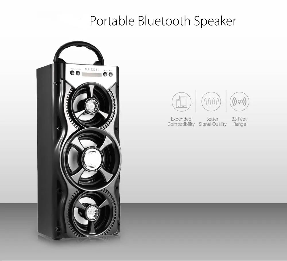 Беспроводной портативный Bluetooth динамик FM радио AUX Bluetooth FM ЖК-экран светодиодный Shinning TF карта воспроизведения музыки