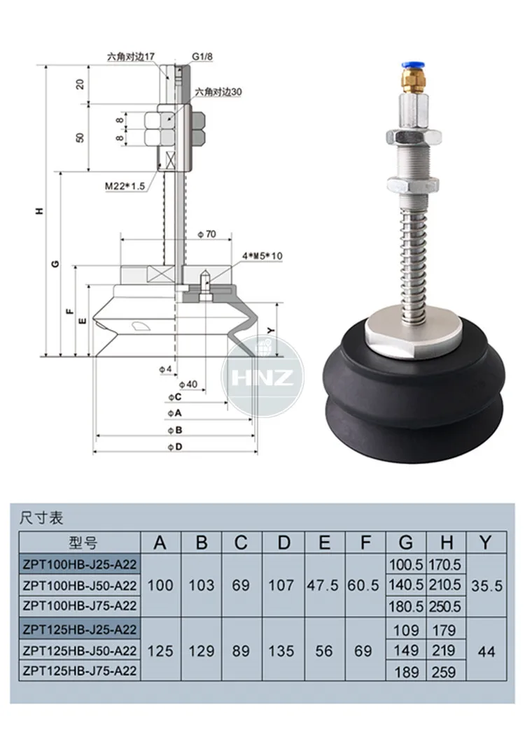 Вакуум sucker промышленности смт пневматический манипулятор ZPT HB32 40 50 63 80 100 125SI/NBR органы Тип вихревой холодный воздух