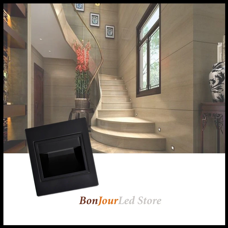 10pcs 1.5W Black Color Recessed LED Stair Light For Night Pathway Lamp NEW