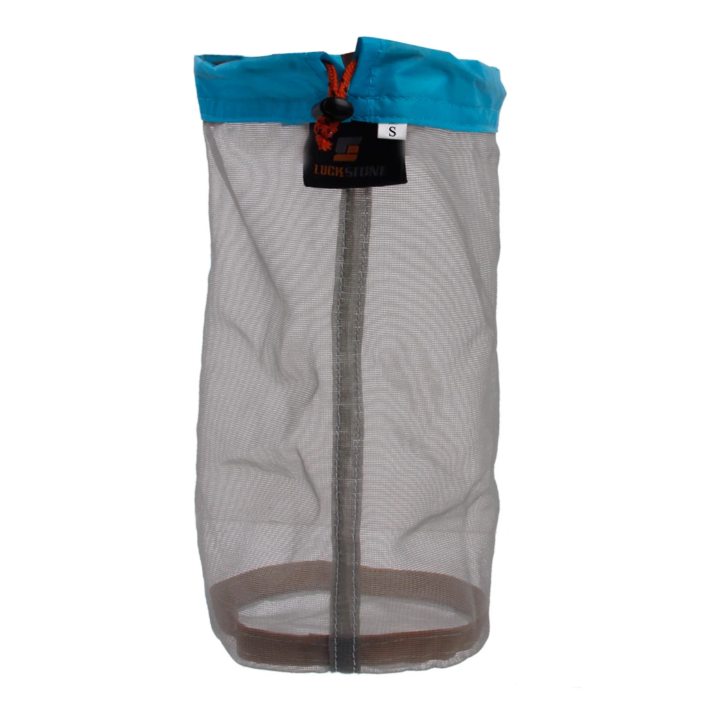Stuff Sack Set of 5 Lightweight Nylon Mesh Drawstring Storage Bag for Travelling 