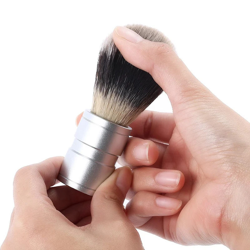 Профессиональная Алюминиевая ручка щетка для бритья для мужчин, усы, борода, чистящая Бритва для лица, Парикмахерская, салонный инструмент