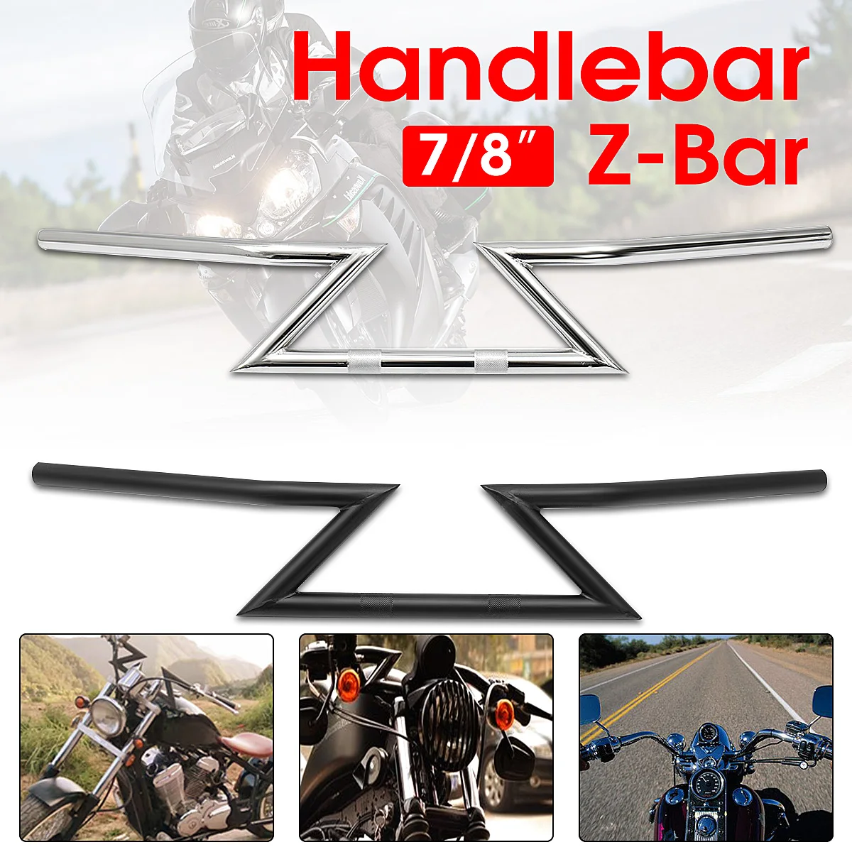 

Universal 22mm 7/8inch Iron Drag Handle bars For Z-Bar For Honda For Kawasaki Aluminum Steering wheel Motorcycle Handlebar Grips