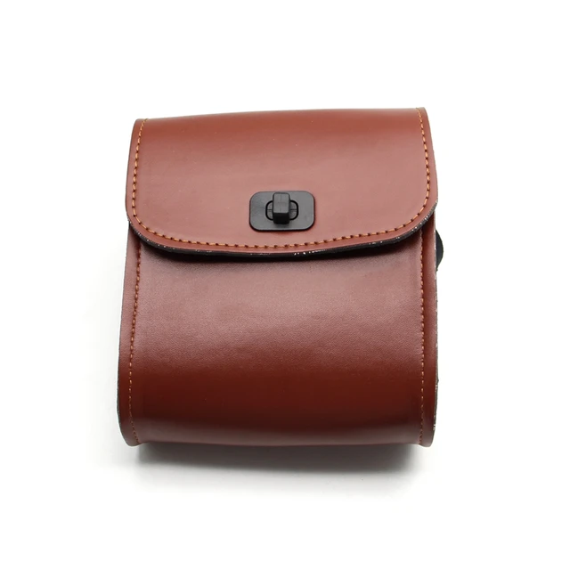 1PCS Brown Rectangle Style Motorcycle PU Leather Saddle Bags Side Tool Bags Touch Universal For Honda BMW Kawasaki KTM Suzuki