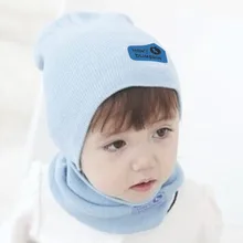 Cute Autumn Winter Baby Cap Scarf Set Fashion Infant Girls Boys Warm Hat Kids Beanie Children Knitted Hat and Scarf Set 6 Colors