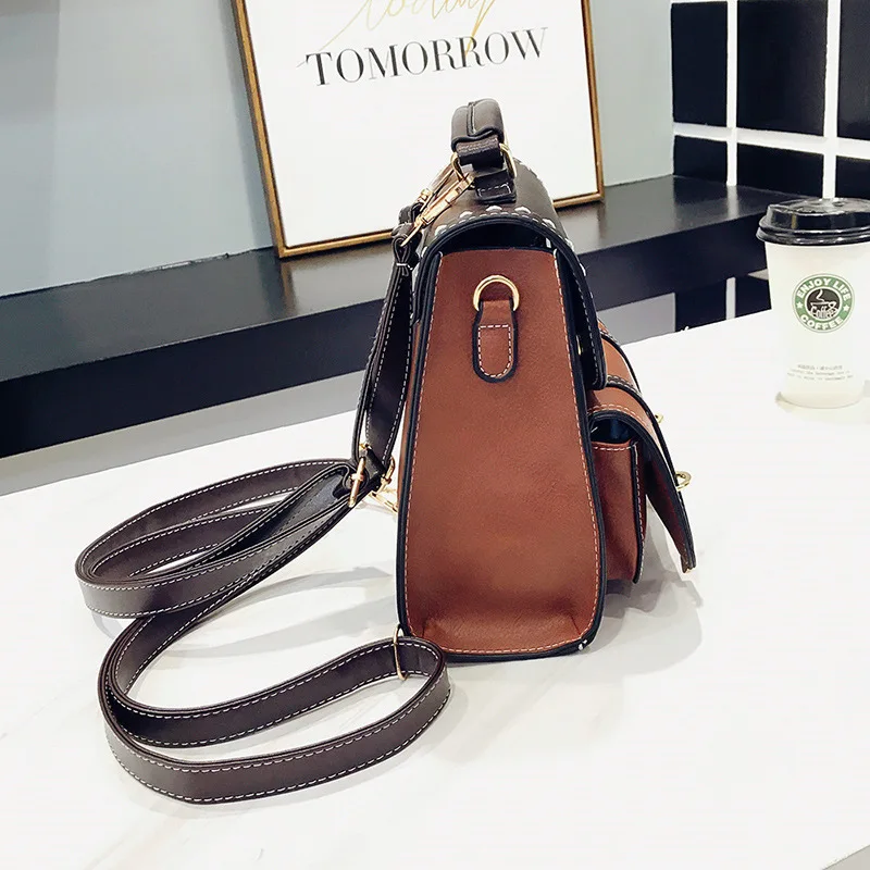  Female Vintage Square PU Leather Small Backpack for Women Bag 2019 New Schoolbag Feminina Fashion T - 33009247758