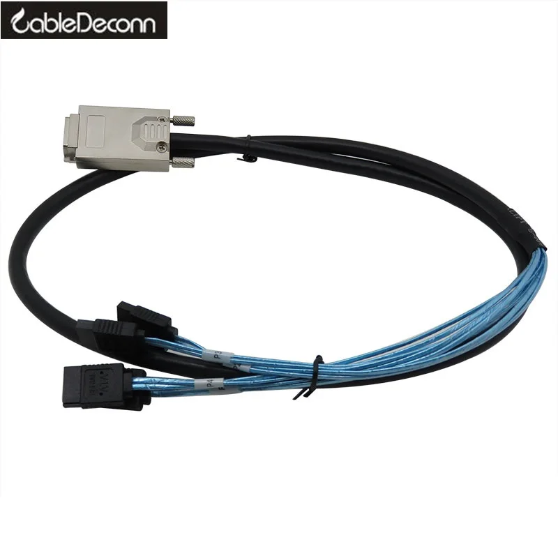 

Infiniband SAS 4 X 34P SFF-8470 SAS 34P TO 4 x SATA 7Pin SATA cable with latch L=1.0m