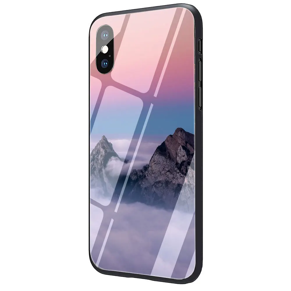 Чехол для телефона с изображением леса облака из закаленного стекла для iPhone 11 Pro 6 6S Plus 7 8 Plus X XS XR XS Max - Цвет: G9