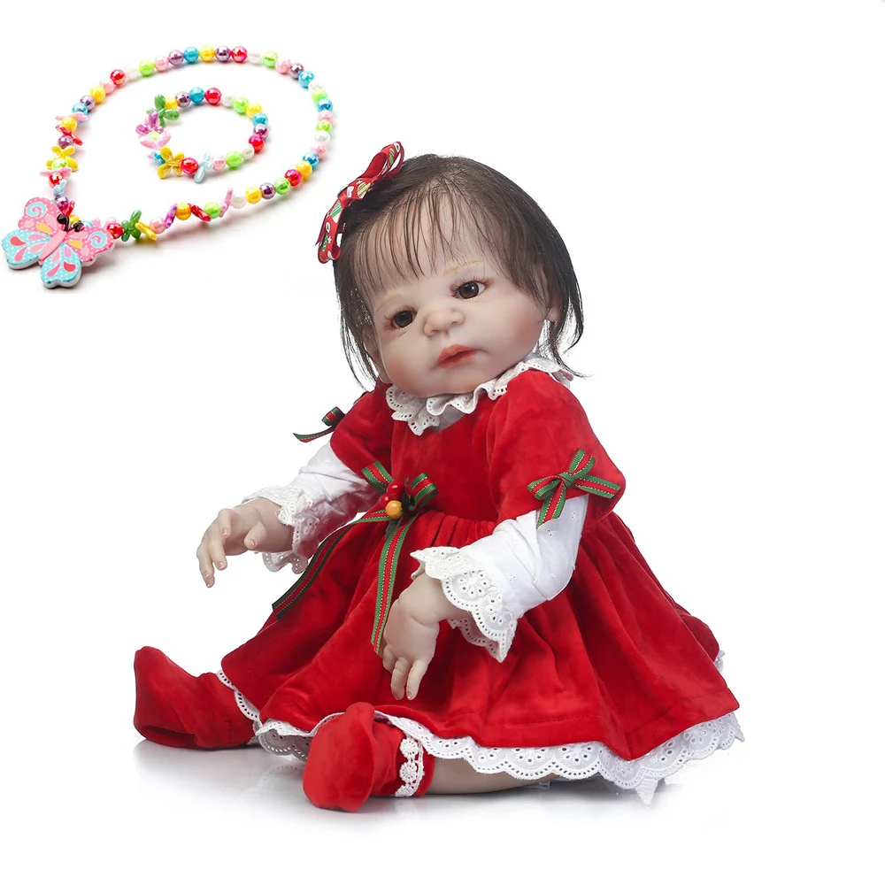 

55cm Collectible doll Full Body Vinyl Silicone Reborn Toddler Princess lifelike Realistic lol doll bathe brinquedos birthday toy