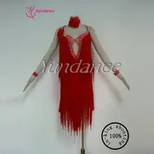 Дизайн кисточкой танцевальные костюмы латинские Румба танцевальное платье L-11259