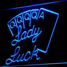 I830 Леди Удача покер игра казино Декор неоновый свет знак включения/выключения 20+ цвета 5 размеров