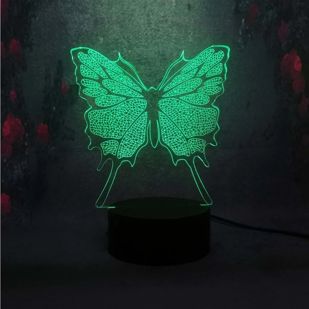 3D LED бабочка USB лава лампа ночник для спальни декор сна в форме животного