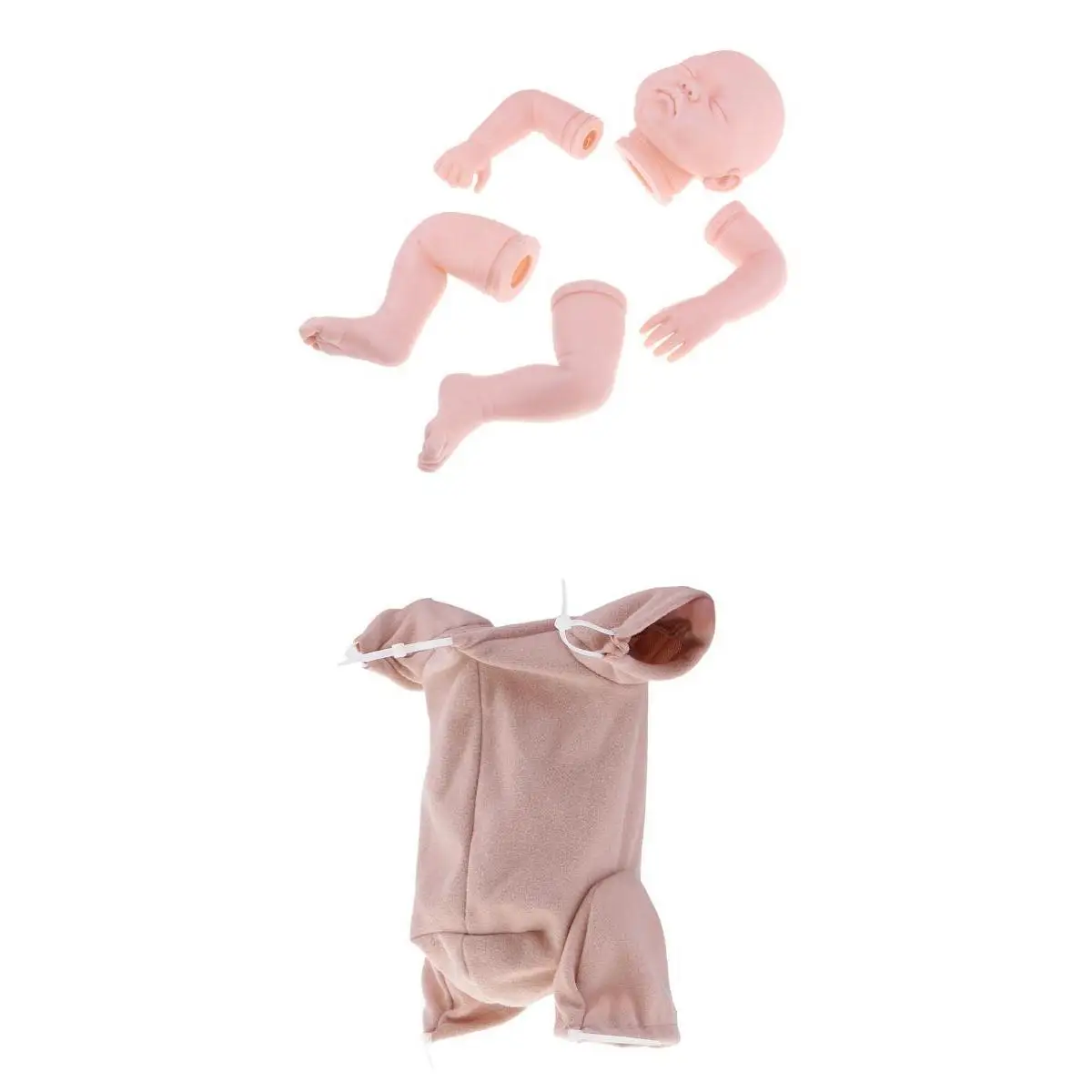 Blank 22inch Reborn Kit Head 3/4 Arms Full Legs Mold & Cloth Body Newborn Baby Doll Kids Birthday Gift