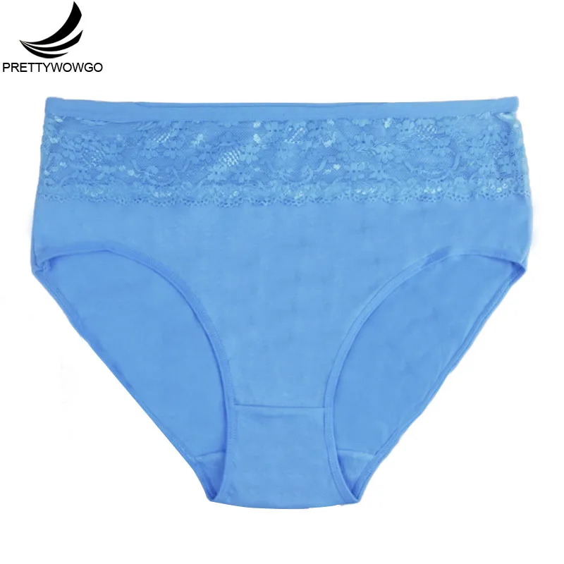 

Perttywowgo Plus Size Women's Clothing High Waist Cozy Solid Color Women Cotton Briefs Panties 6956