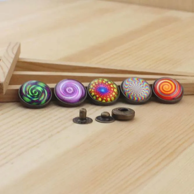 

solar system Cosmic eddies pattern round Snap button 18mm DIY Handmade Sewing quilt decoration Bag accessories 5pcs/lot