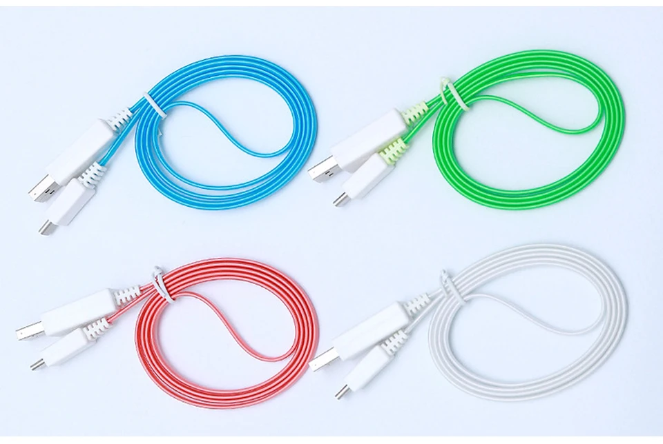 LED Lighting Micro USB Phone Cable Visible LED Flow Light Charging Data for Samsung HTC Android Phone Universal Phone Cables (6)