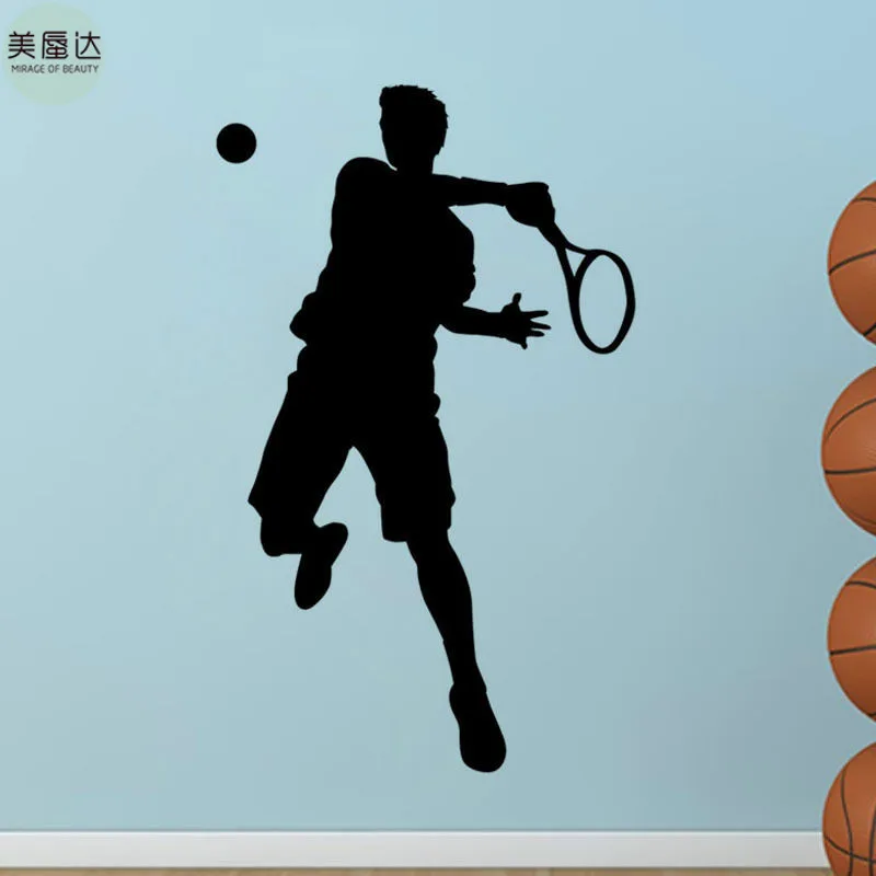Headboard Tennis Sport Player Wall Sticker Tennis Wall Decal Sport Wall Sticker