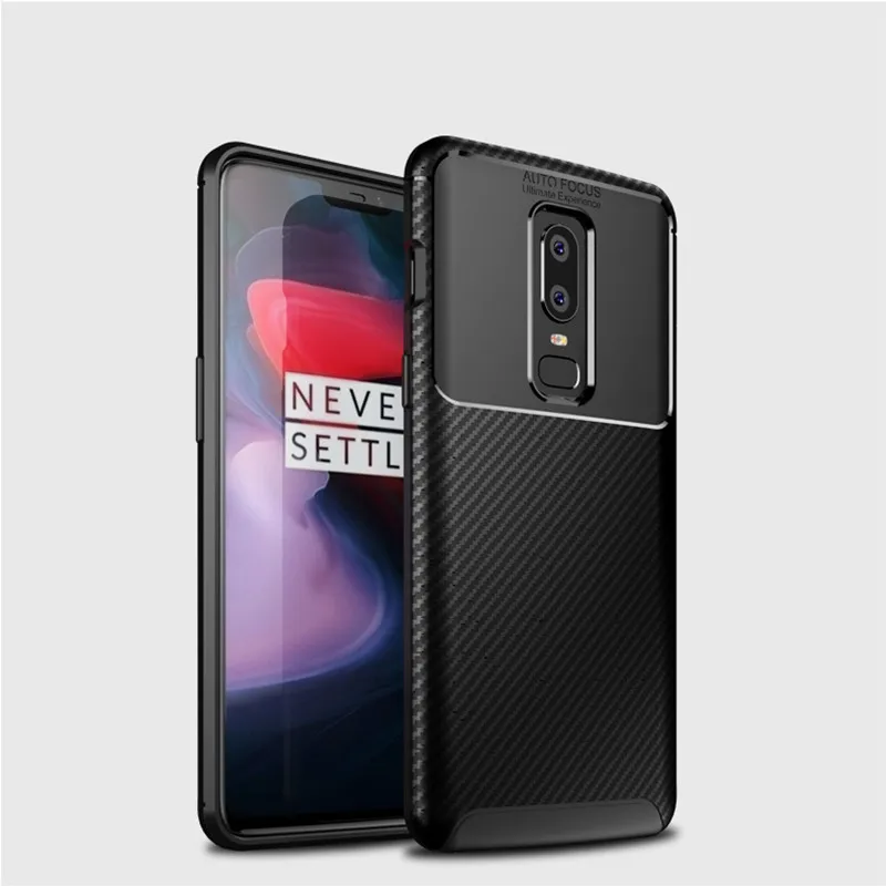 Best For Oneplus 6 Case Luxury Shockproof Carbon fibre Soft Silicone Back Cover Fundas Coque For Oneplus 6T Phone Bags Cover Capa