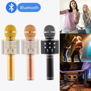 

Bluetooth Wireless Condenser Original Fashion WS858 Magic Karaoke Microphone Mobile Phone Player MIC Singing Speaker Record