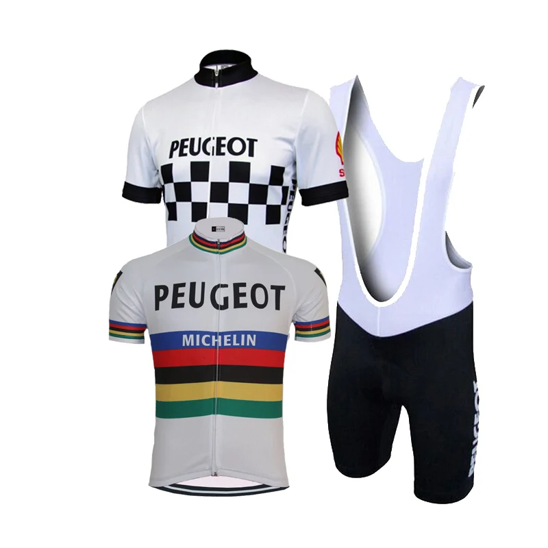 

classic jersey cycling peugeot men red yellow cycling jersey cycling team cycling clothing wear full zip summer