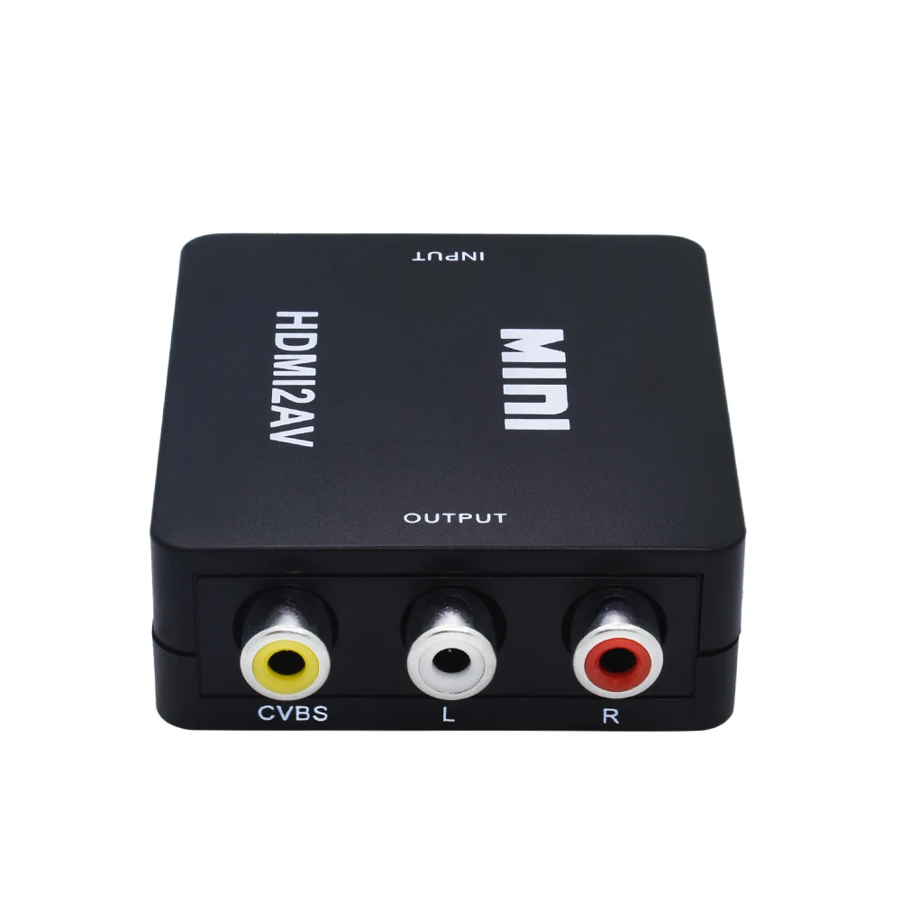  TISHRIC 10Pcs MINI HDMI To AV/RCA CVBS Adapter Scaler Converter Box Cable HD Video 1080P HDMI2AV Su