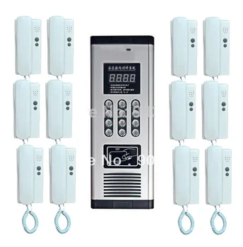 

XinSiLu New Arrival Press Direct dialing non-visual building intercom system,12-apartments audio door phone ,ID card unlock