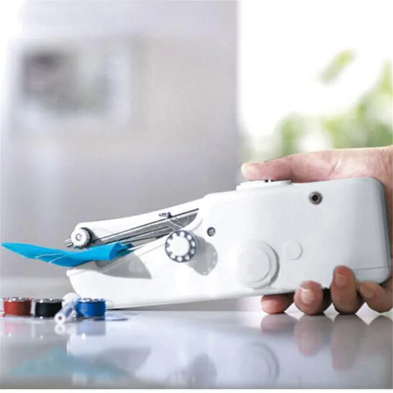 

Portable Handheld Mini Sewing Machine Quick Stitch Sew Needlework Cordless Clothes Fabrics Electric Sewing Machine For Travel