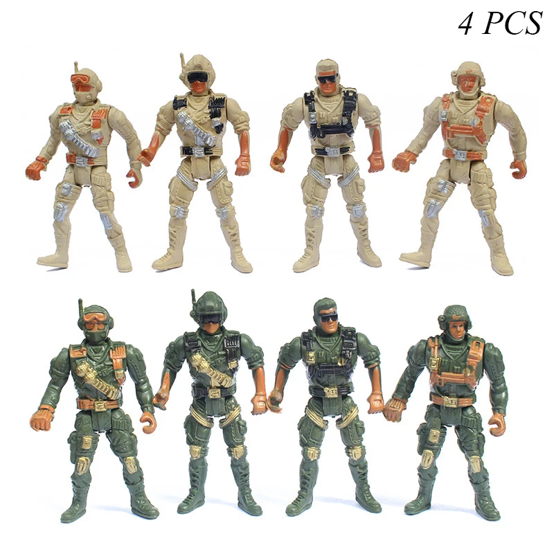 

With Gun 9cm Joint Can Be Moved Military Special Forces Soldier Toy Set World War II Military Sandbox Game Against Soldiers Toys