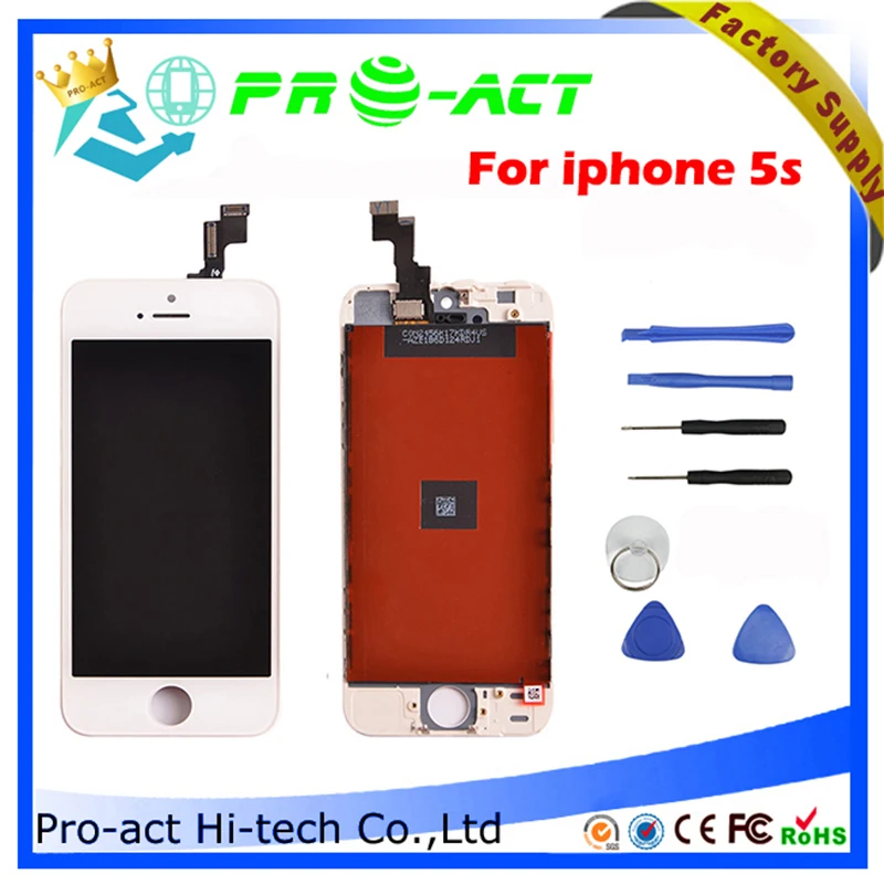5PCS/LOT LCD For iphone 5s Display Touch Screen Digitizer Assembly Replacement kits White Black Highscreen | Мобильные телефоны и