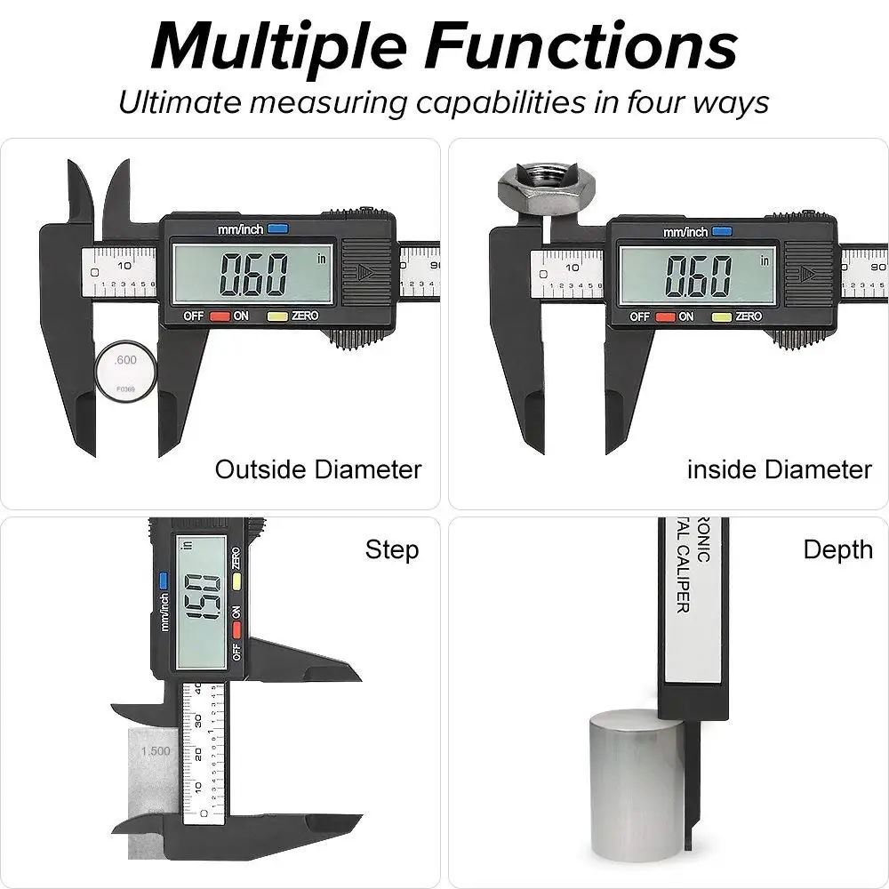 Digital Caliper 6 inch Electronic Vernier Caliper 100mm Calliper Micrometer Digital Ruler Measuring Tool 150mm 0.1mm best oscilloscope