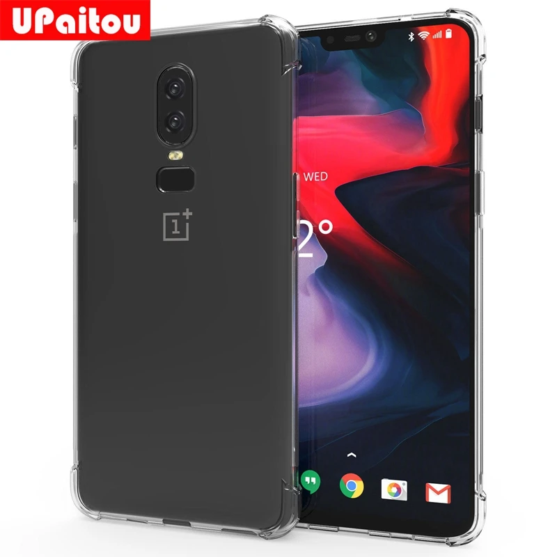 

UPaitou Shockproof Transparent Case for One Plus 6 Clear Soft TPU Case for Oneplus 6 Anti Fall Case