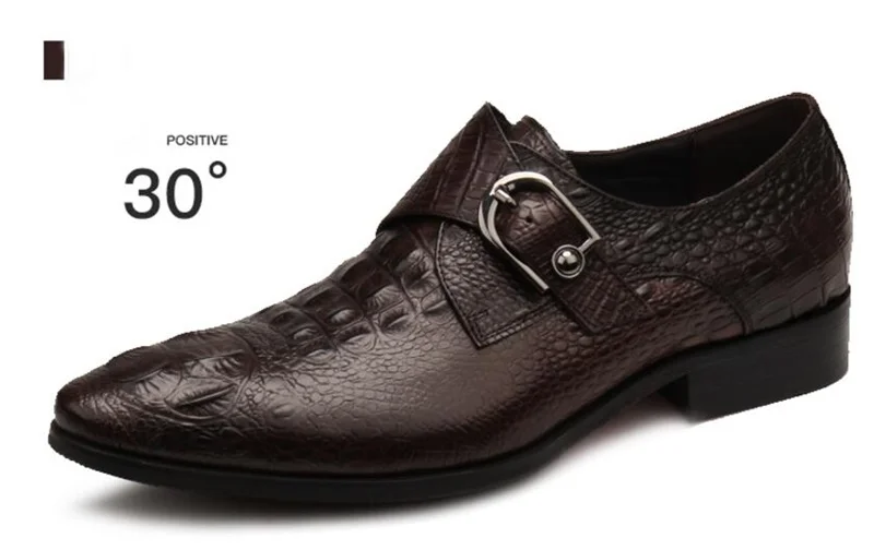 OMDE/Новинка; модные официальные туфли с ремешком в виде аллигатора; Мужские модельные туфли с острым носком; дышащие свадебные туфли для жениха